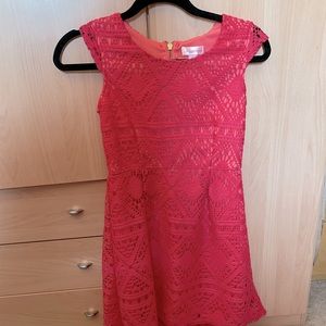 Girls Pink Lace Dress